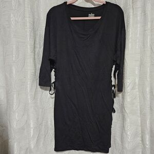 Soho By New York And Compsny Elegant Black 3/4 Sleeve Dress With Lace Up Sides